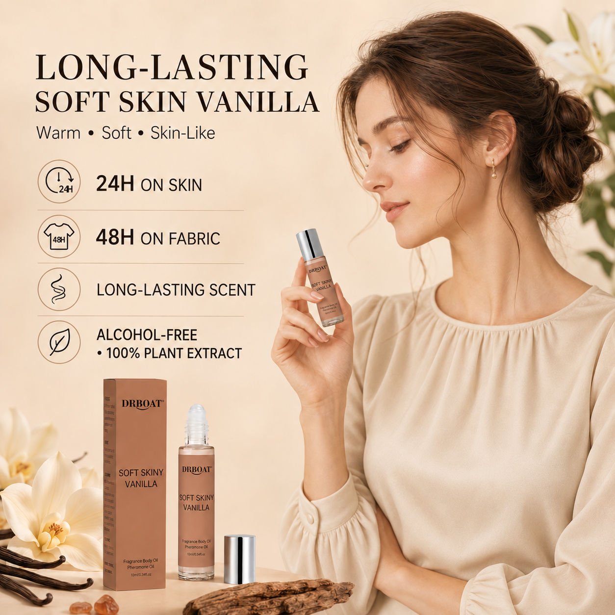Perfume Fragrance Vanilla - زيت عطر للنساء، برائحة الفانيليا الشرقية